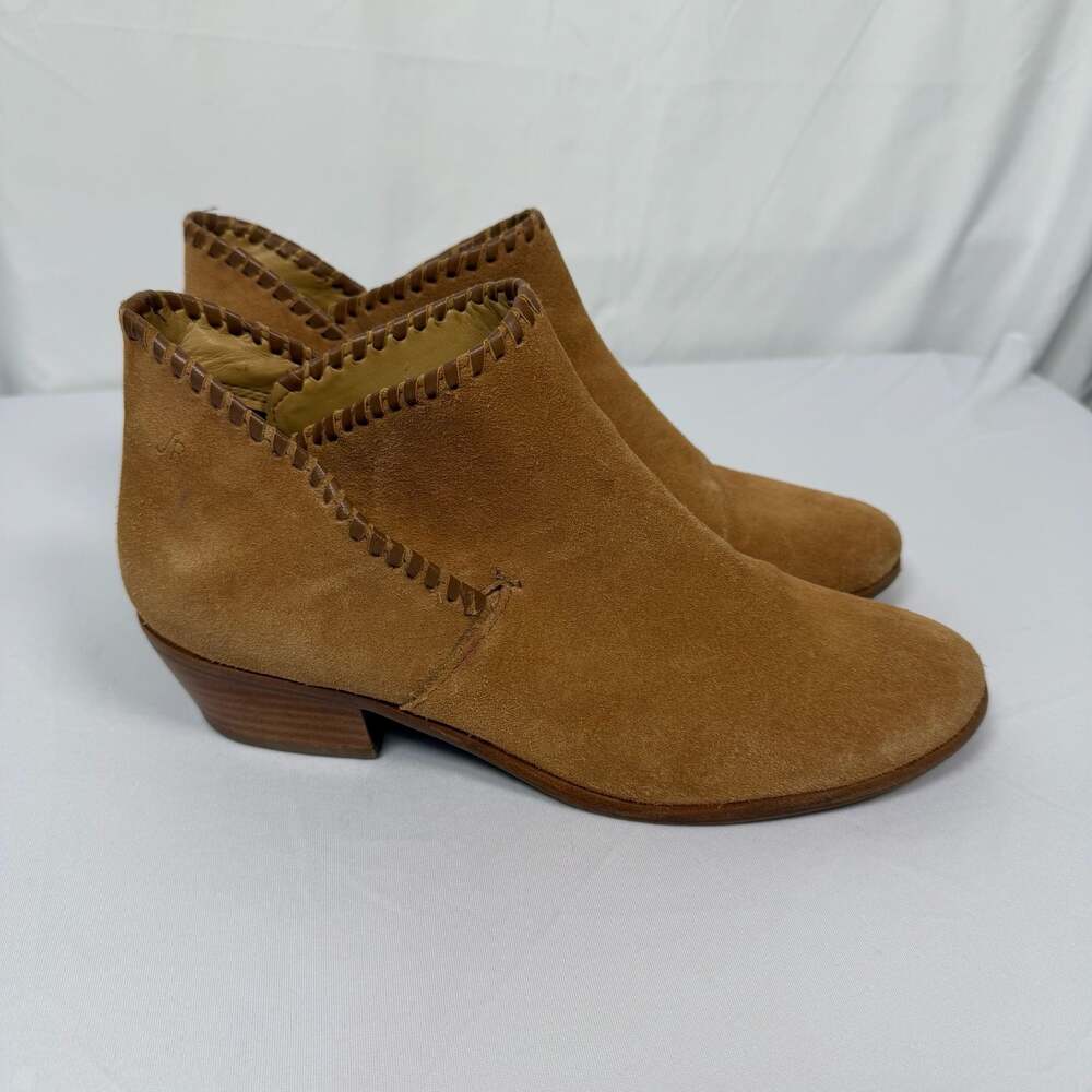 Jack Rogers Women's Brown Suede Whipstitch Ankle Boots Size 8M